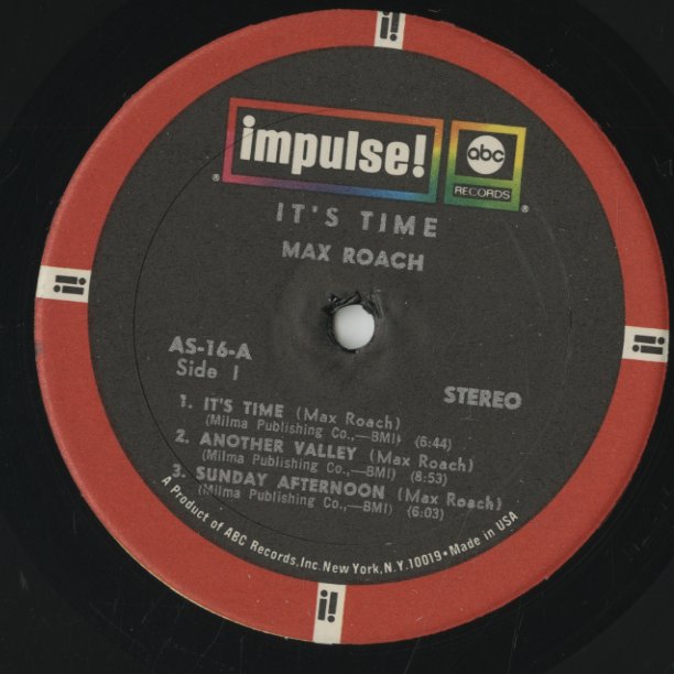Max Roach / マックス・ローチ / It's Time (A-16)