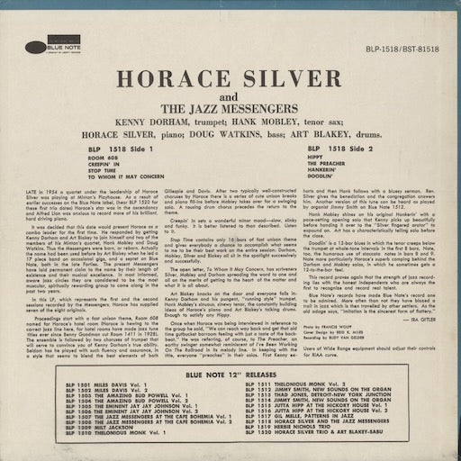 Horace Silver and The Jazz Messengers (BST81518) 1967 US Blue Note / Liberty|中古LP