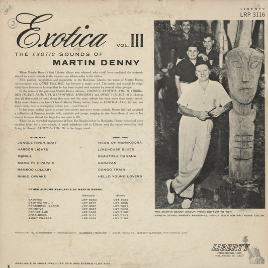 Martin Denny - Exotica Vol.III (LRP 3116) 1959 US Liberty MONO|中古LP