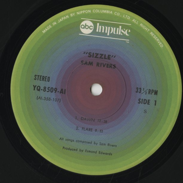 Sam Rivers / サム・リヴァース / Sizzle (YQ-8509-AI)