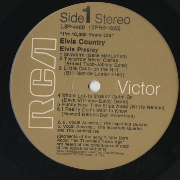 Elvis Presley / エルヴィス・プレスリー / Elvis Country (I'm 10,000 Years Old) (LSP-4460)