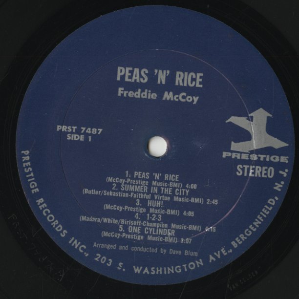 Freddie McCoy / フレディ・マッコイ / Peas 'N' Rice (PRST 7487)