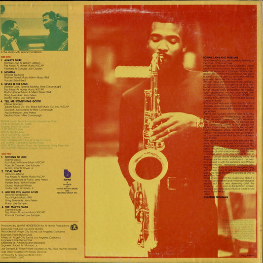 Ronnie Laws - Pressure Sensitive (BN-LA452-G) 1975 US Blue Note|中古LP