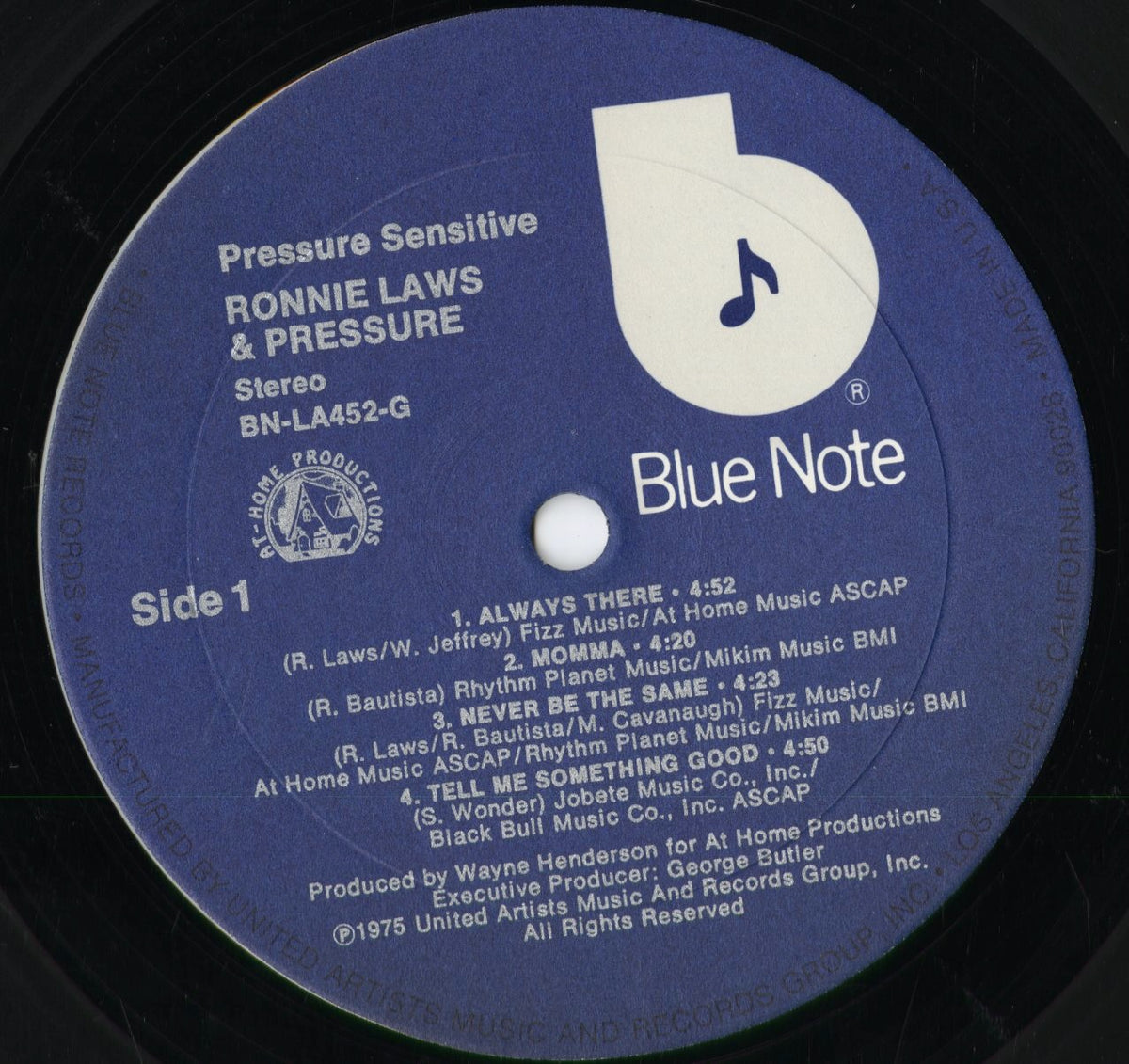 Ronnie Laws - Pressure Sensitive (BN-LA452-G) 1975 US Blue Note|中古LP