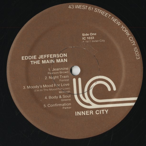 Eddie Jefferson - The Main Man (IC 1033) LP 1977 US Inner City|中古LP