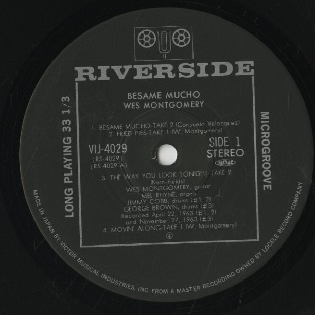 Wes Montgomery - Besame Mucho (VIJ4029) LP 1983 JPN Riverside