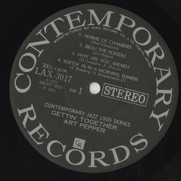 Art Pepper / アート・ペッパー / Gettin' Together (LAX3017)