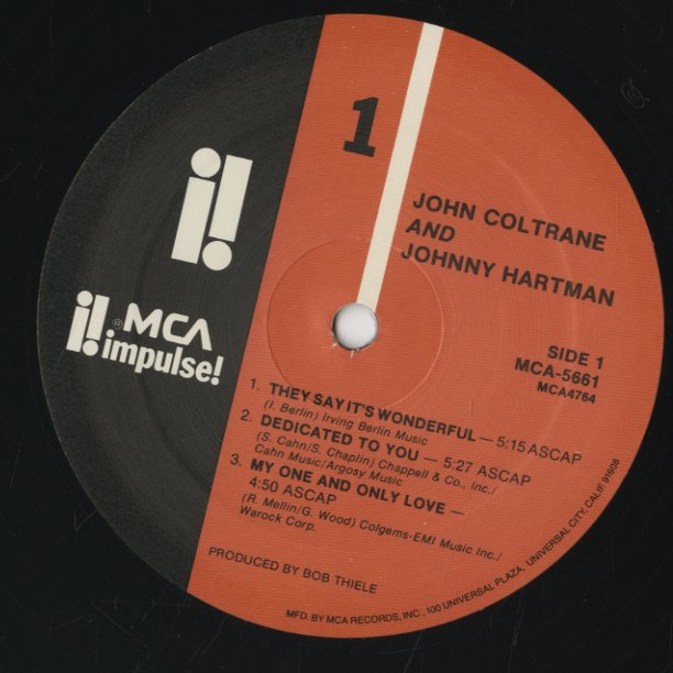 John Coltrane and Johnny Hartman / ジョン・コルトレーン ジョニー・ハートマン (MCA-5661)