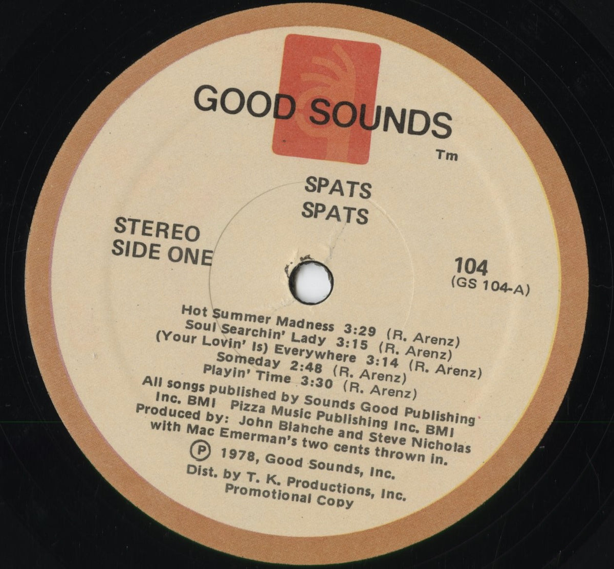 Spats - Spats (GS 104) 1978 US Good Sounds|中古LP