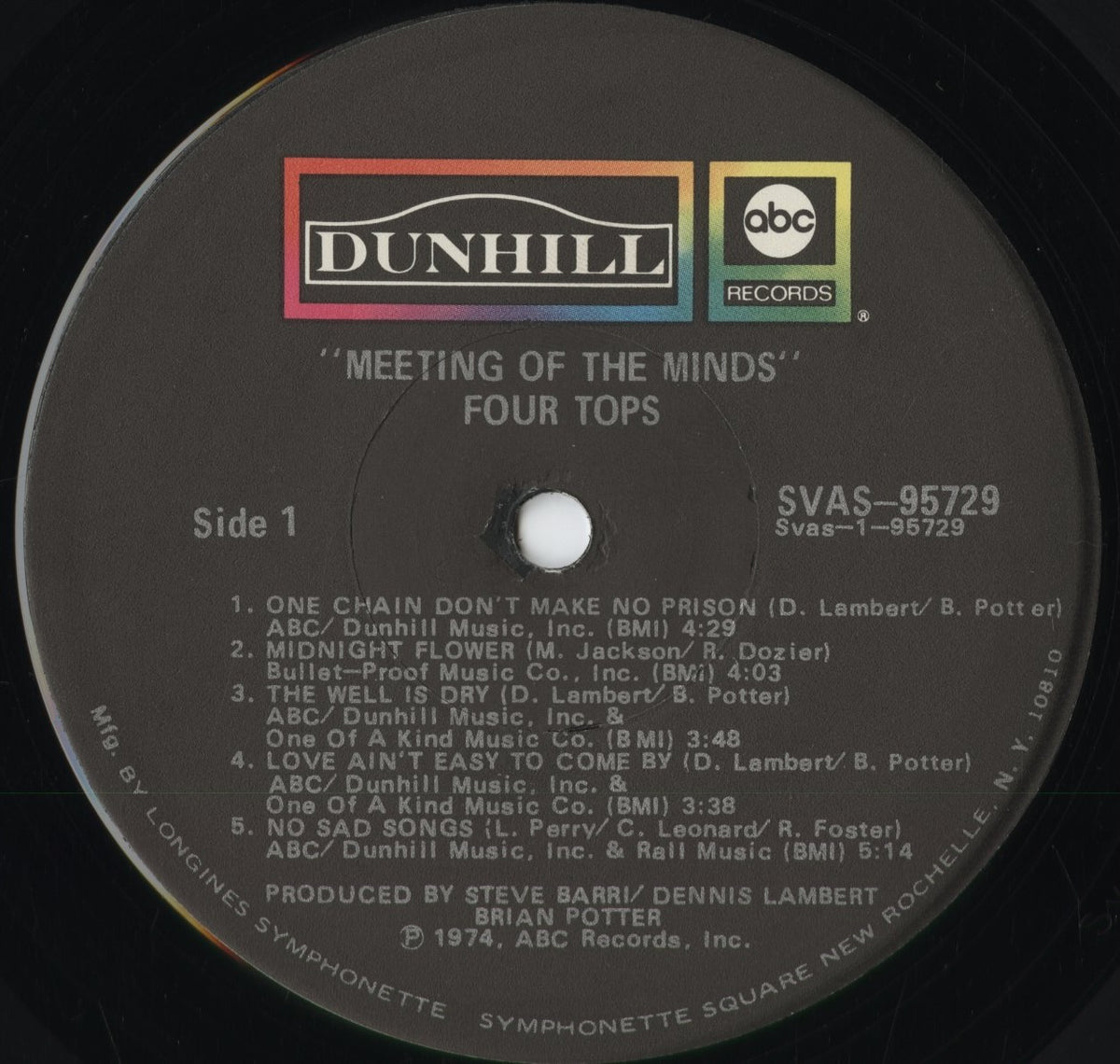Four Tops - Meeting Of The Minds (SVAS-95729) 1974 US DUNHILL/ABC|中古LP