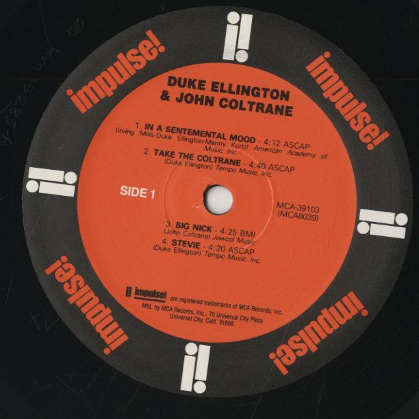 Duke Ellington & John Coltrane / デューク・エリントン ジョン・コルトレーン (MCA-39103)