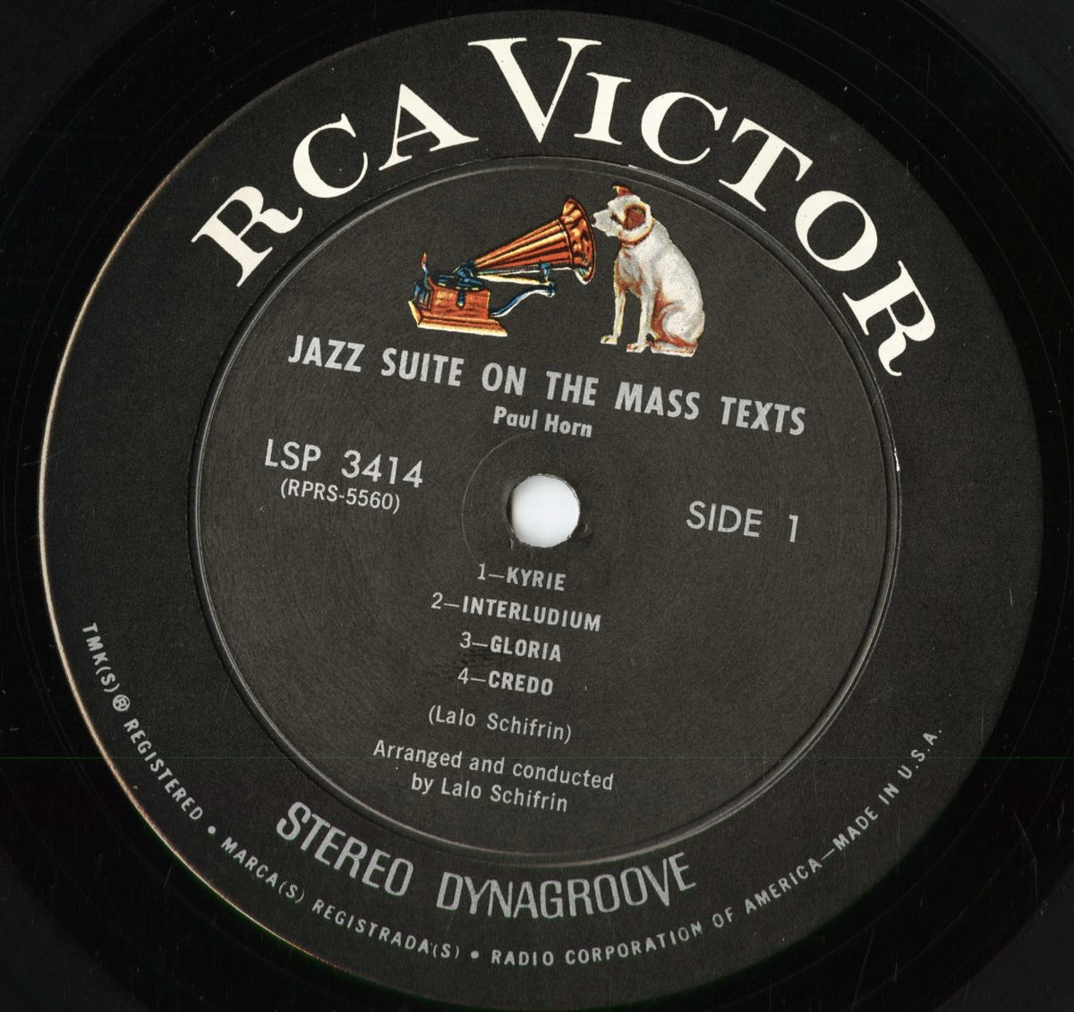 Paul Horn - Jazz Suite On The Mass Texts (LSP 3414) 1965 US RCA Victor|中古LP