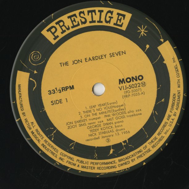 Jon Eardley / ジョン・アードレイ / The Jon Eardley Seven (VIJ-5022M)