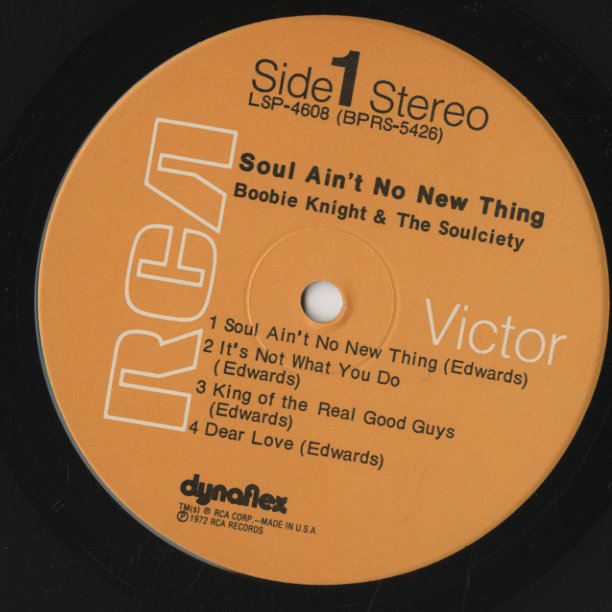 Boobie Knight & The Soulciety / ブービー・ナイト&ザ・ソウルサエティ / Soul Ain't No New Thing (LSP-4608)