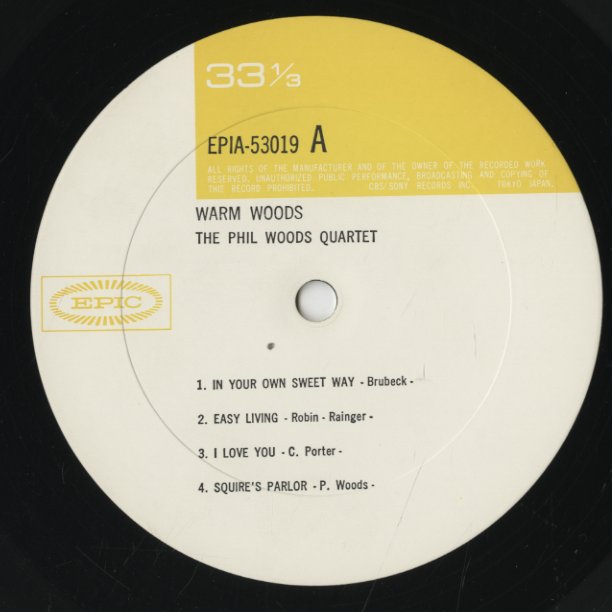 Phil Woods / フィル・ウッズ / Warm Woods (EPIA53019)
