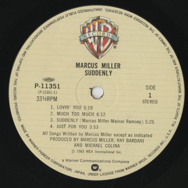 Marcus Miller / マーカス・ミラー / Suddenly (P-11351)