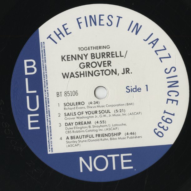 Kenny Burrell - Grover Washington JR./ ケニー・バレル - グローヴァー・ワシントン JR./ Togethering (BT85106)