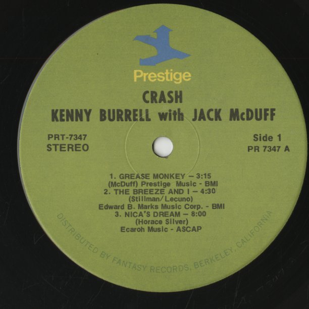 Kenny Burrell / ケニー・バレル / Crash! (PR7347)