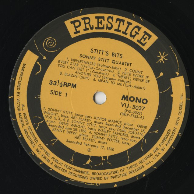 Sonny Stitt / ソニー・スティット / Stitt's Bits (VIJ-5037M)