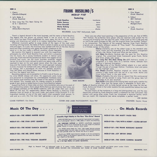 Frank Rosolino – Frank Rosolino Quintet (35214-28) LP 1988 JPN Mode Records・Vap | 中古LP