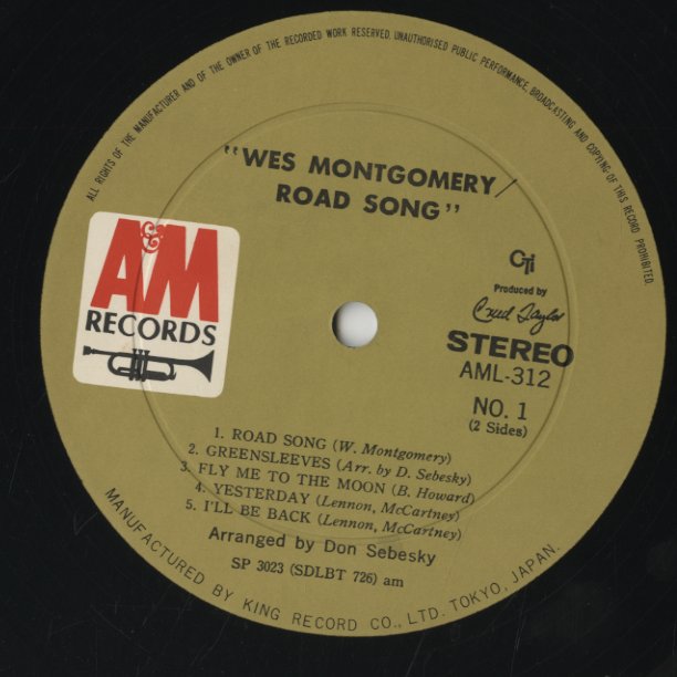 Wes Montgomery / ウェス・モンゴメリー / Road Song (AML 312)