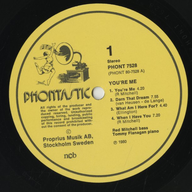Tommy Flanagan - Red Mitchell / トミー・フラナガン レッド・ミッチェル / You're Me (PHONT 7528)