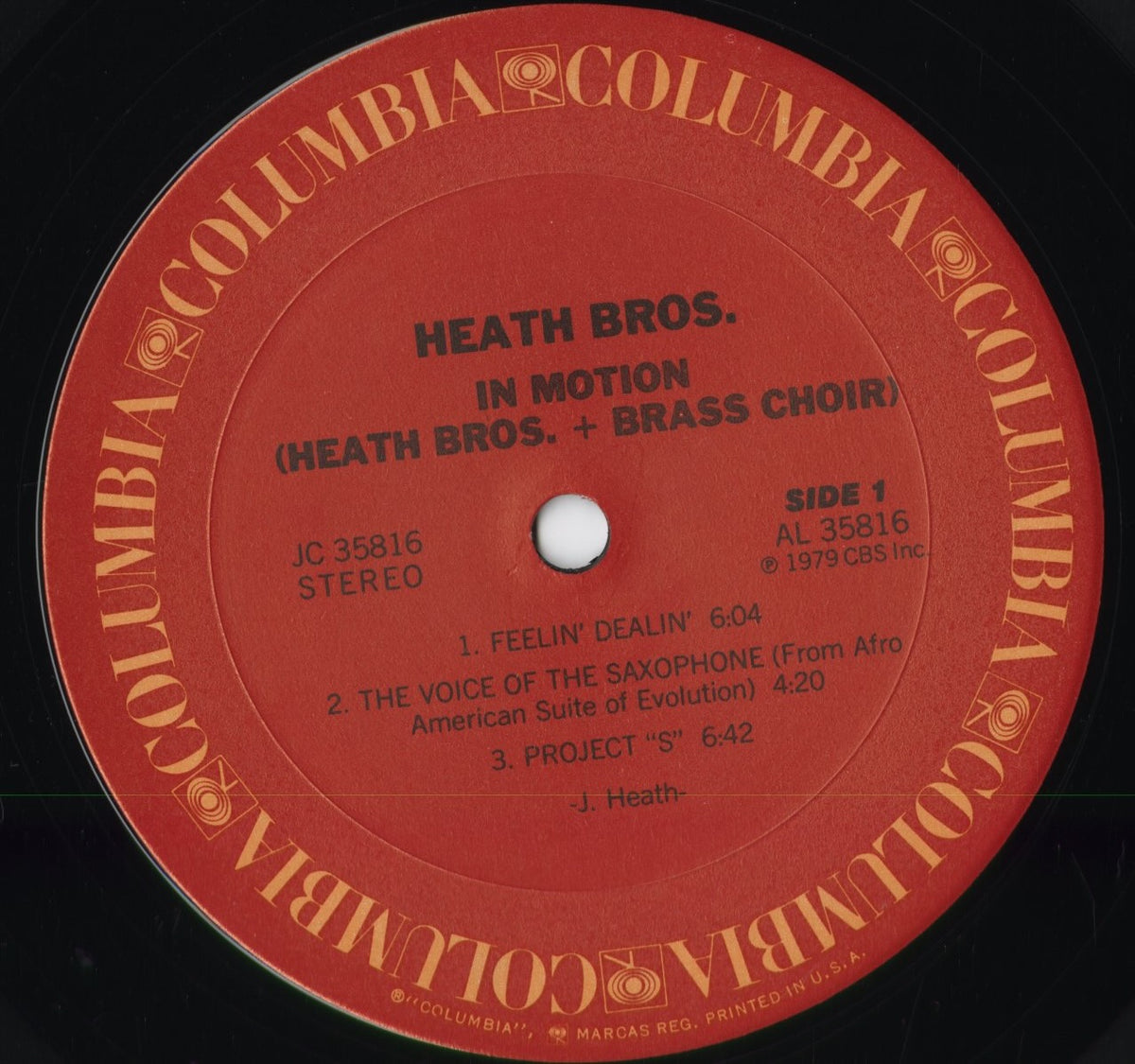Heath Brothers – In Motion (JC 35816) 1979 US Columbia|中古LP