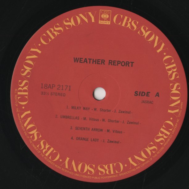 Weather Report – Weather Report (18AP2171) LP 1971/1981 JPN CBS Sony | 中古LP