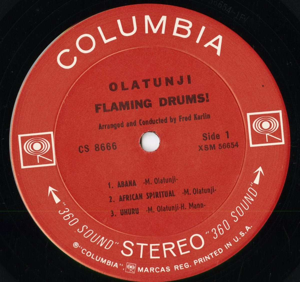 Olatunji - Flaming Drums! (CS 8666) 1960's US Columbia|中古LP