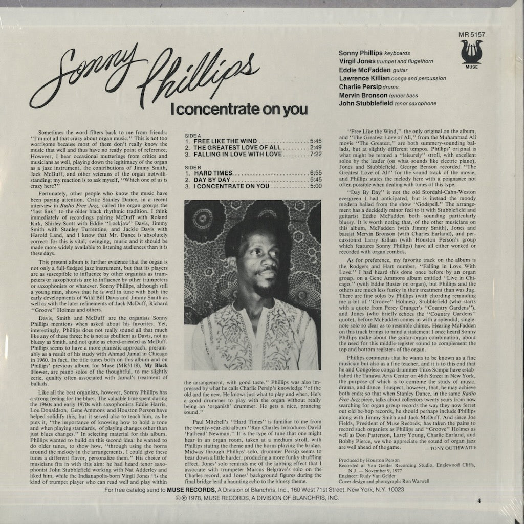 Sonny Phillips / ソニー・フィリップス / I Concentrate On You (MR5157)