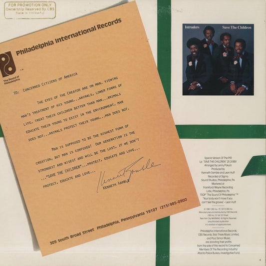 The Intruders – Save The Children -12" (4Z8-02004) 12inch 1981 US Philadelphia International Records | 中古12inch