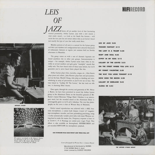 Arthur Lyman - Leis Of Jazz NLP5503 Norma
back