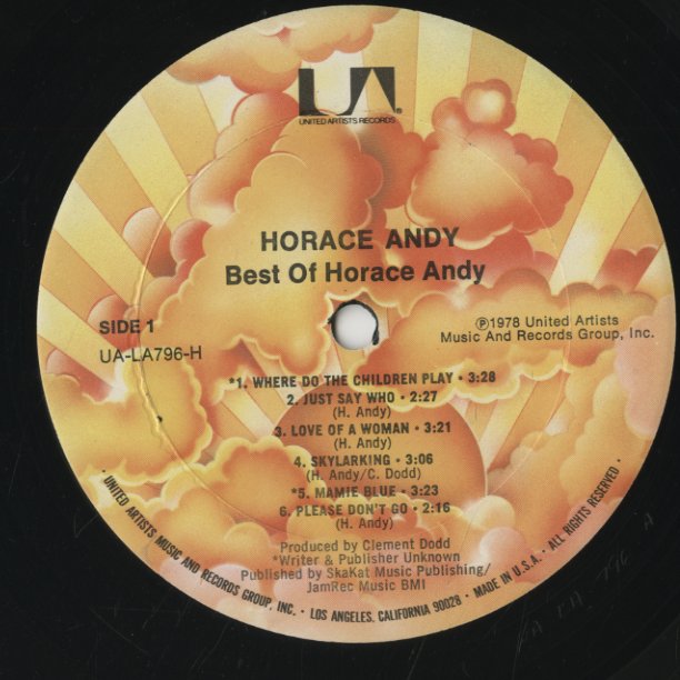 Horace Andy - Best Of Horace Andy (UA-LA796-H) 1978 US United Artists|中古LP