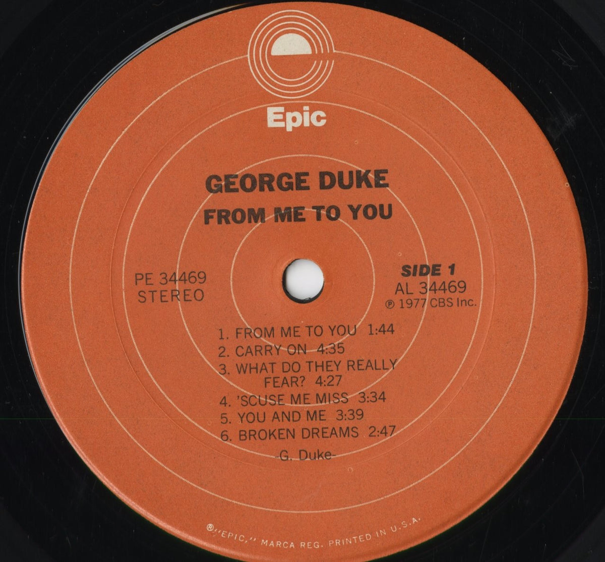 George Duke - From Me To You (PE 34469) 1977 US Epic|中古LP
