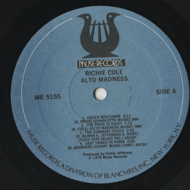 Richie Cole / リッチー・コール / Alto Madness (MR5155)