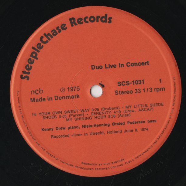 Kenny Drew / Niels-Henning Orsted Pedersen / Duo Live In Concert (SCS1031)