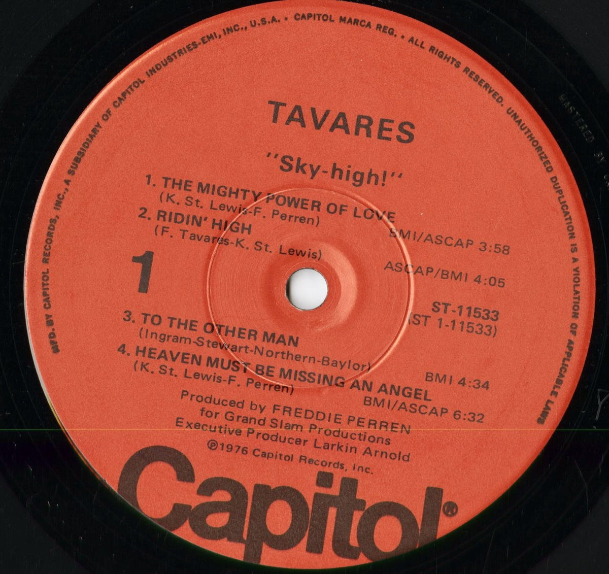 Tavares - Sky High (ST11533) 1976 US Capitol|中古LP