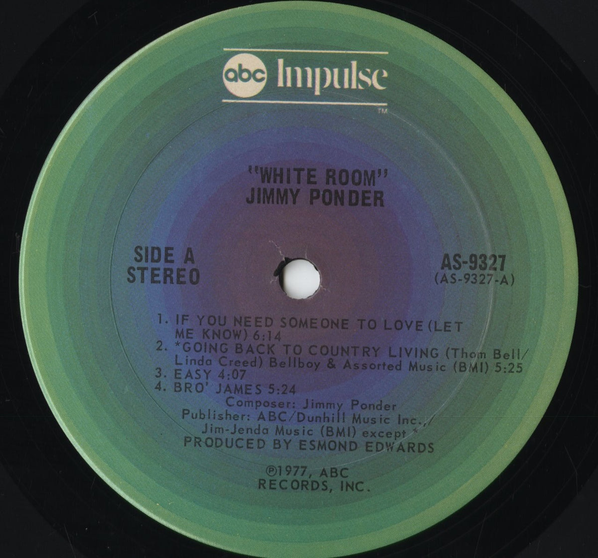 Jimmy Ponder - White Room (AS-9327) 1977 US ABC Impulse|中古LP