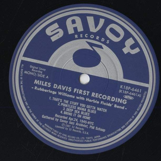 Rubberlegs Williams / ラバーレッグス・ウィリアムズ / Miles Davis First Recording (K18P-6461)