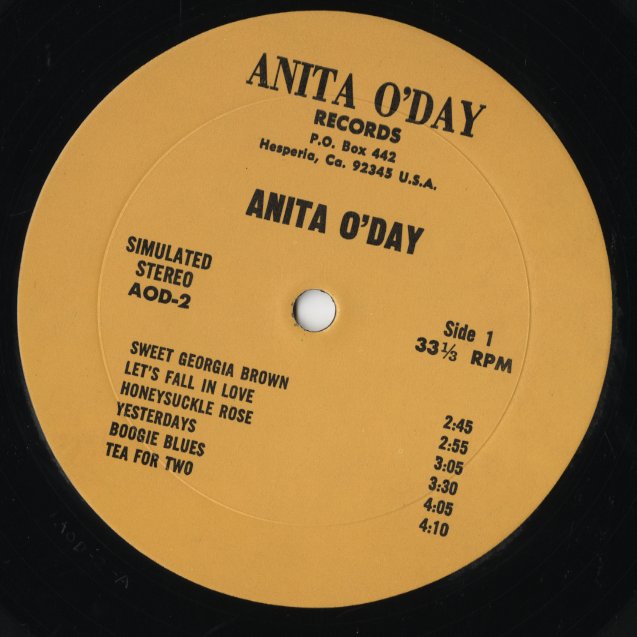 Anita O'Day - Once Upon A Summertime (AOD-2) LP 1973 US Anita O'Day Records|中古LP