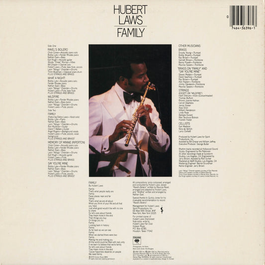 Hubert Laws - Family (JC36396) 1980 US Columbia|中古LP