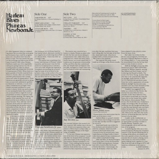 Phineas Newborn - Harlem Blues (S7634) 1979 US Contemporary|中古LP