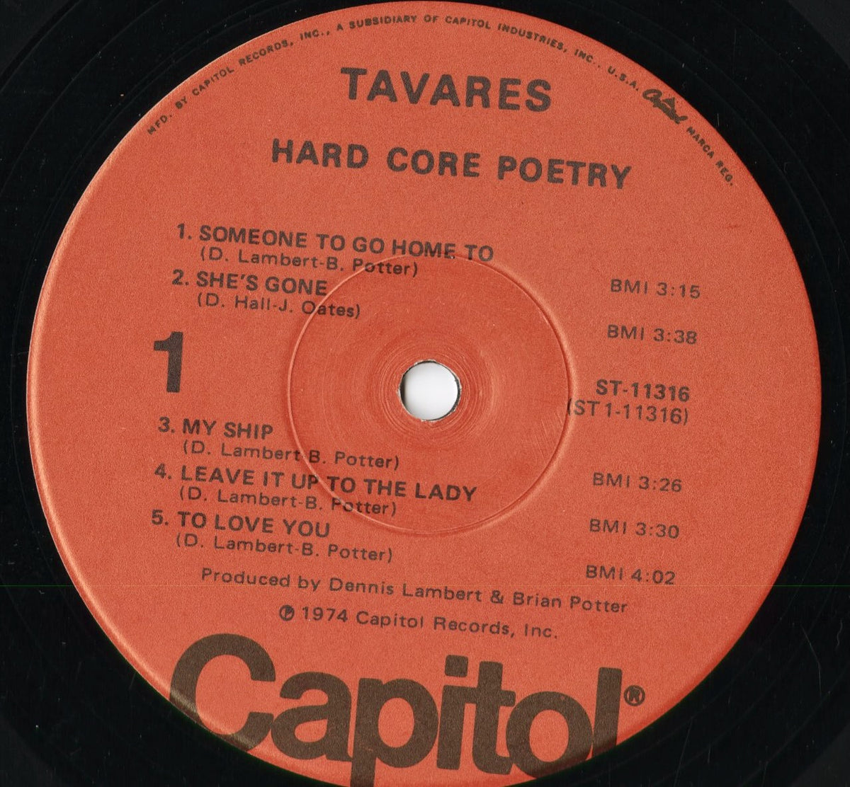 Tavares - Hard Core Poetry (ST-11316) 1974 US Capitol|中古LP