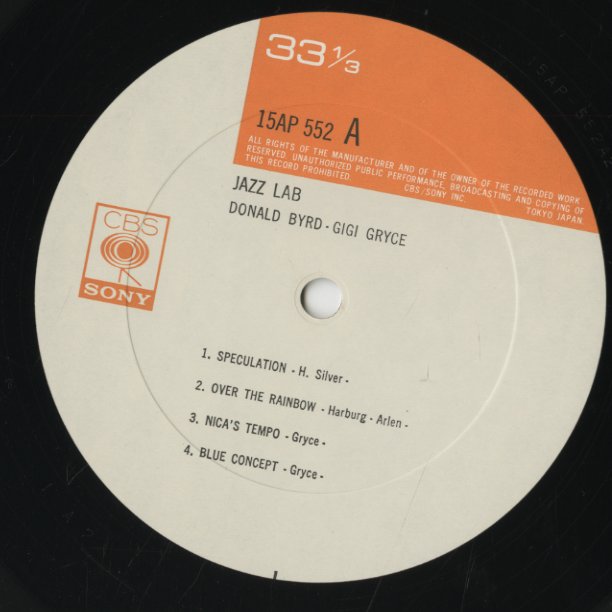 Donald Byrd - Gigi Gryce / ドナルド・バード ジジ・グライス / Jazz Lab (15AP 552)