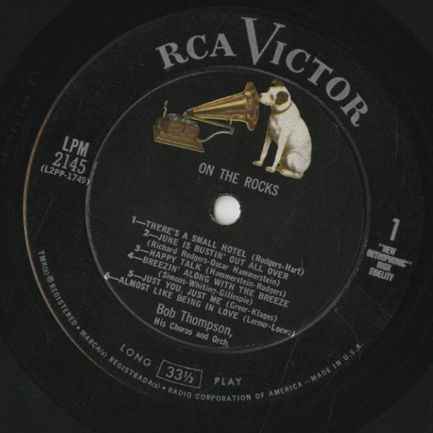 Bob Thompson - On The Rocks (LPM2145) 1960 US RCA Victor|中古LP