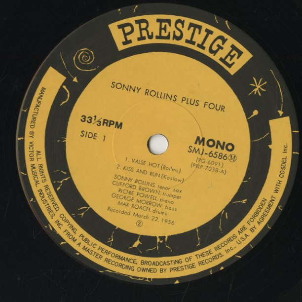 Sonny Rollins - Sonny Rollins Plus 4 (SMJ-6586M) LP 1978 JPN Prestige|中古LP