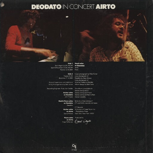 Deodato / Airto - In Concert (CTI 6041) 1974 US CTI|中古LP