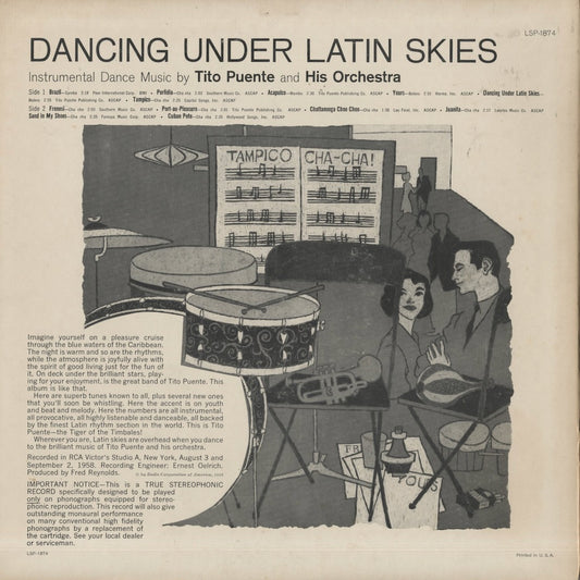 Tito Puente – Dancing Under The Latin Skies (LSP 1874) LP 1959 US RCA | 中古LP