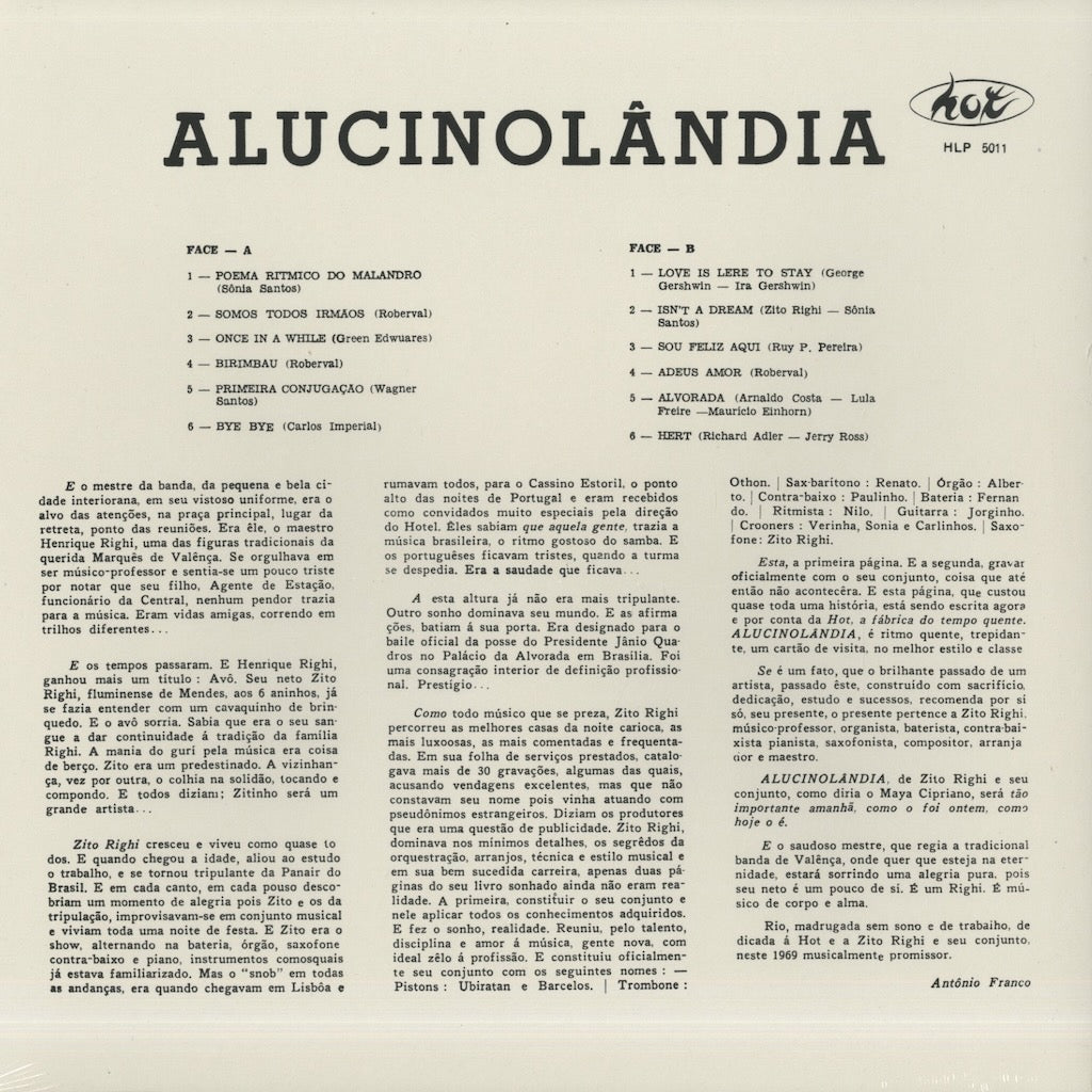 Zito Righi E Seu Conjunto – Alucinolandia (MRBLP243) 2022 UK Mr. Bongo | 新品LP