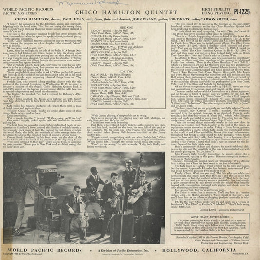 Chico Hamilton - Chico Hamilton Quintet (PJ-1225) LP 1957 US Pacific Jazz|中古LP